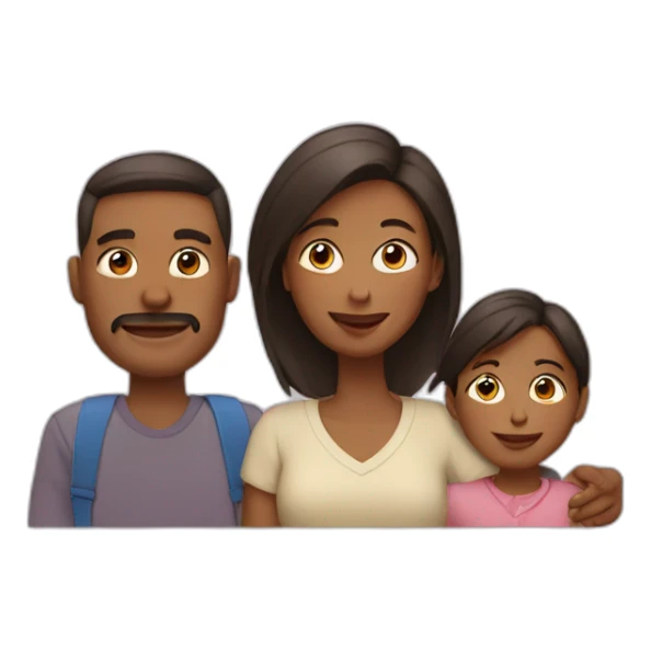 Mother with father and kid sticker