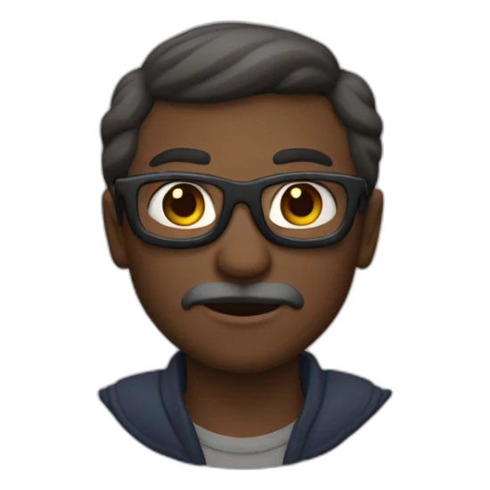 Homme chauve métisse lunette sticker