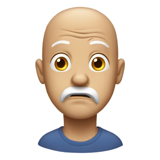 Scared pain bald man with white goatee  sticker