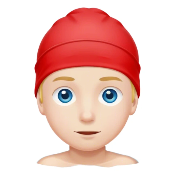 Boy Swimmer in a red swim cap with blue eyes  sticker