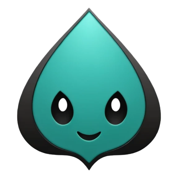 teal green with black, management logo transparent background sticker