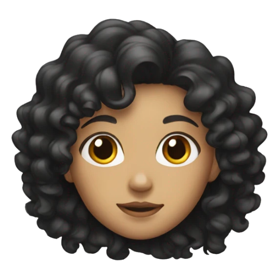 girl with curly black long hair sticker