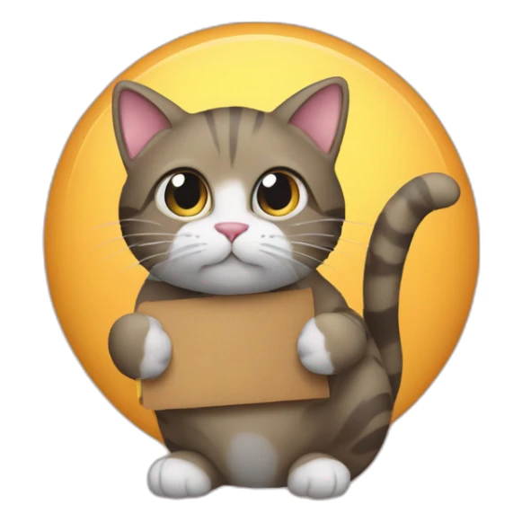 Cat holding ‘I don’t care’ sign sticker