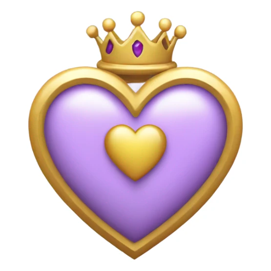 Light Purple Heart with a crown on it  sticker