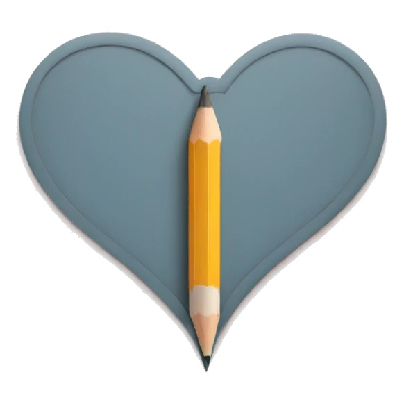 pencil outline of a heart  sticker