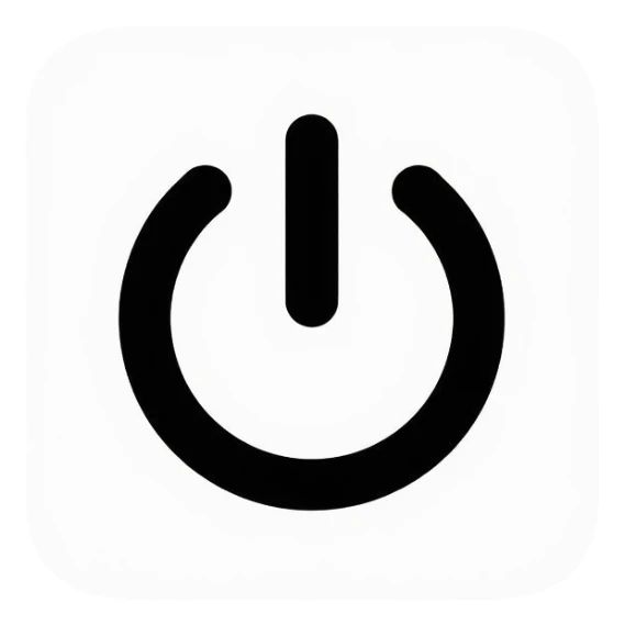 power button symbol with circle inside oval, like iPhone power icon sticker