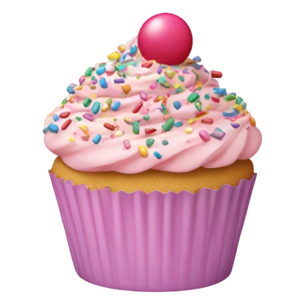 pastel pink cupcake, with colorful sprinkles on it sticker