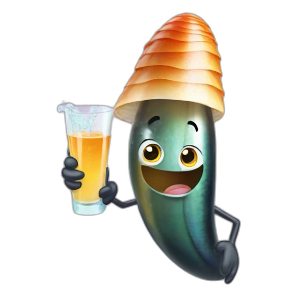 Mussel holding a spritz sticker