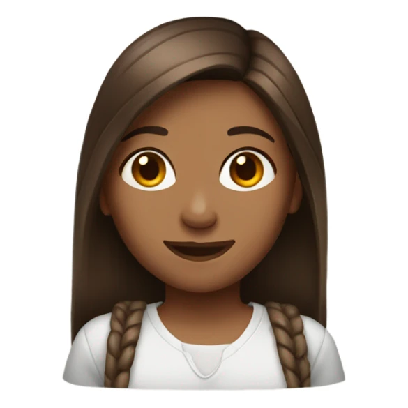 girl with straight brown hair and dimples sticker