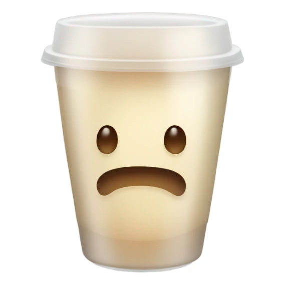 raf coffee in a glass cup no gradient just light cream color sticker