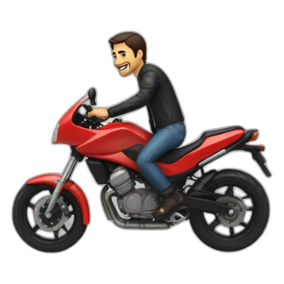 chico joven rubio subido en una moto sticker