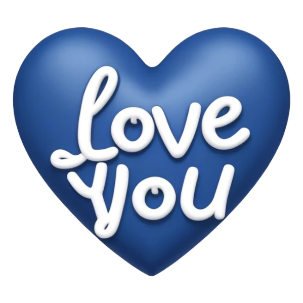 Dark Blue heart with the words Love You Ry in the middle  sticker