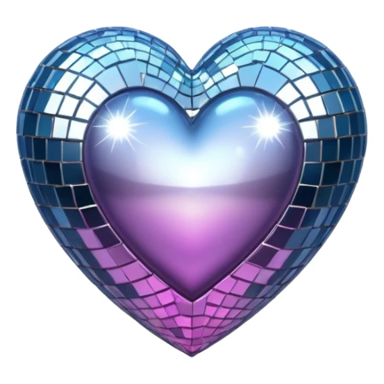 disco ball in shape of a heart sticker