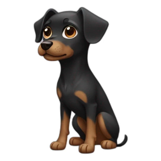 little dog pincher with long face and with black skin color sticker