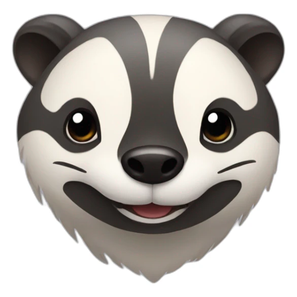 badger with heart in its eyes sticker