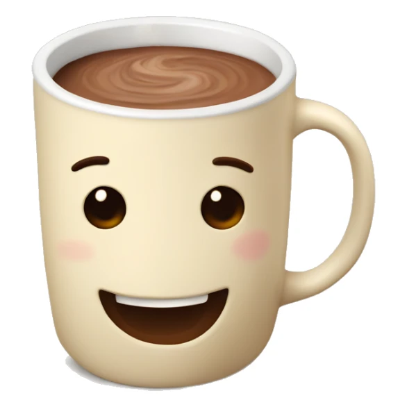 hot chocolate in a cream colored mug sticker