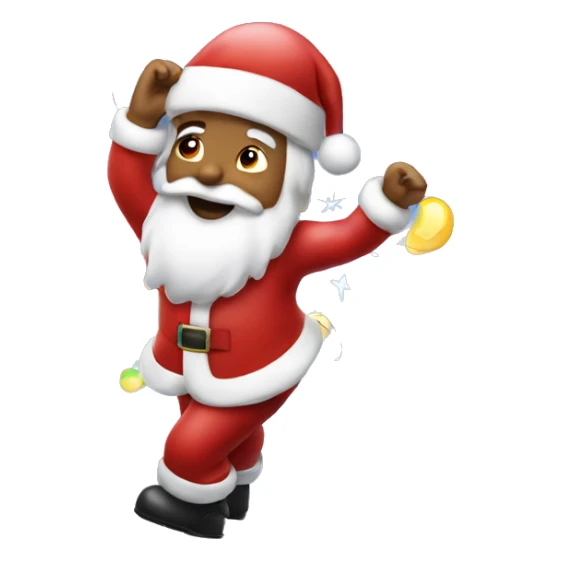 Dancing Santa Clause as DJ and fairy lights sticker