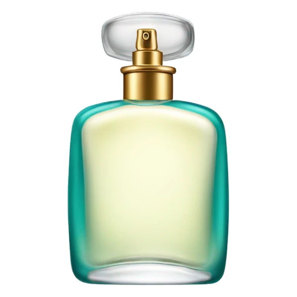 Realistic teal bottle of designer perfume sticker