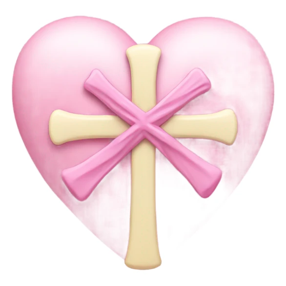 Pastel pink heart with cross bow sticker