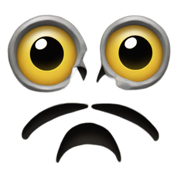 two eyes looking through holes in a newspaper sticker