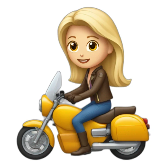 Une fille blonde et un garçon brun sur une moto sticker
