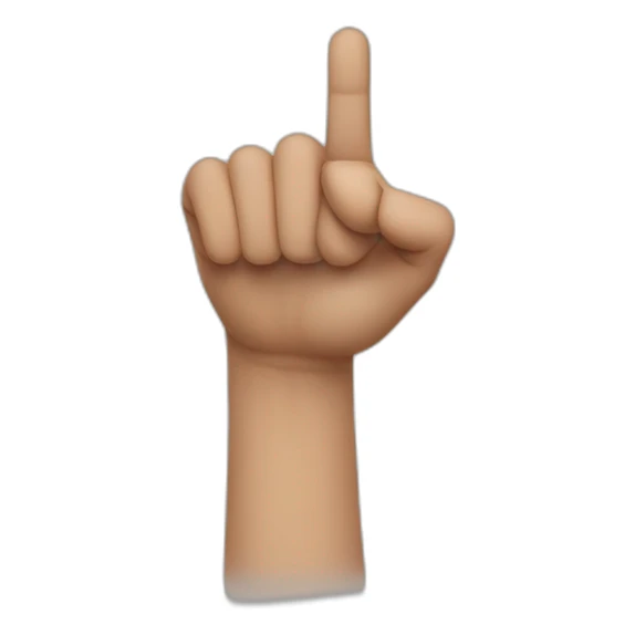 right hand with pointer finger pointing up and thumb pointing left and all other fingers down sticker