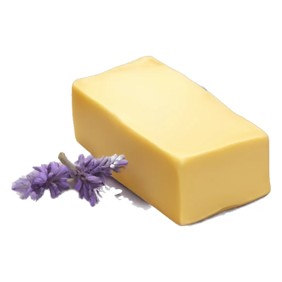 Realistic stick of Butter on a metallic lavender plate. sticker