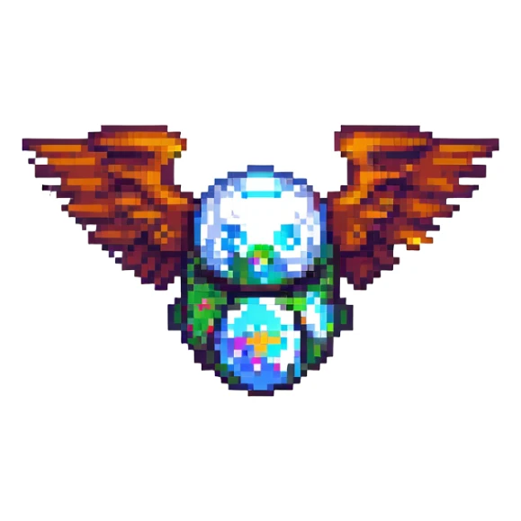 X-Men Sentinel, full body, flying, pixel art style, classic comic colors sticker