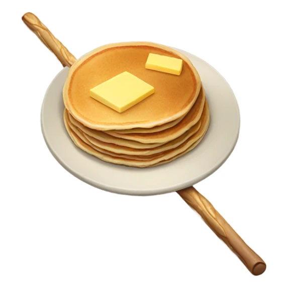 Pancake with a stick of butter  sticker