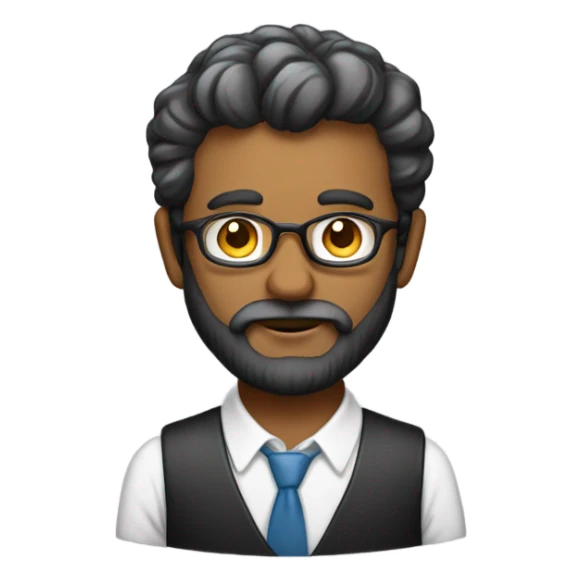 Professor de camisa preta com barba e fazendo anotação  sticker