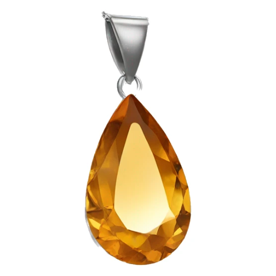 Teardrop-shaped crystal pendant in soft amber sticker