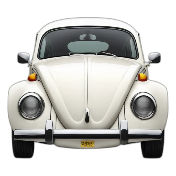 VW beetle Herbie color blanco vista frontal sticker