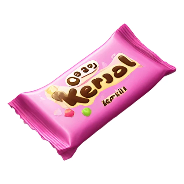 pink candy bar with the inscription kerlli sticker