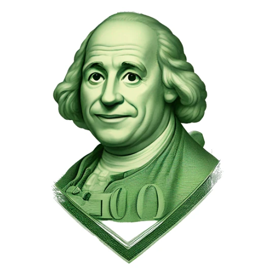 100 euro bill in heart shape sticker