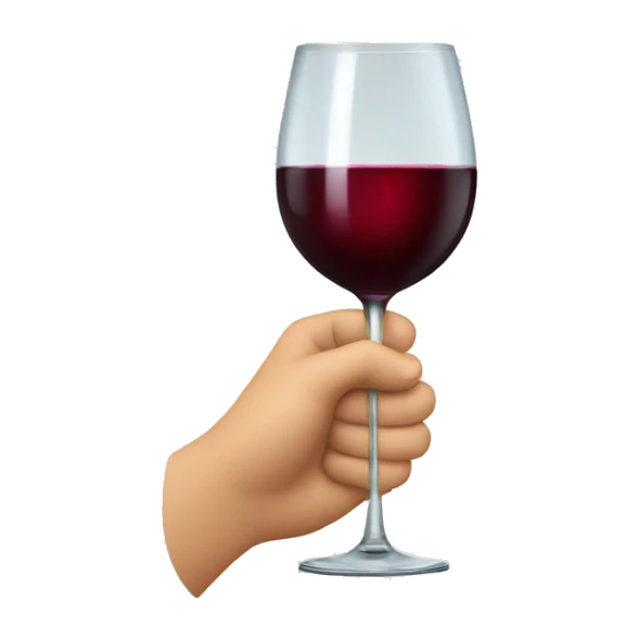 hand holding glass of wine sticker