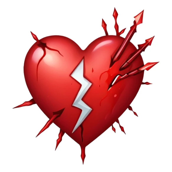 Stabbed heart sticker