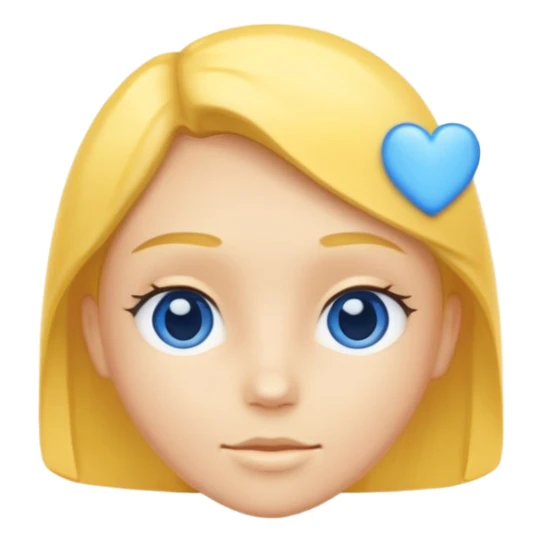 Head yellox of love with blue hearts sticker