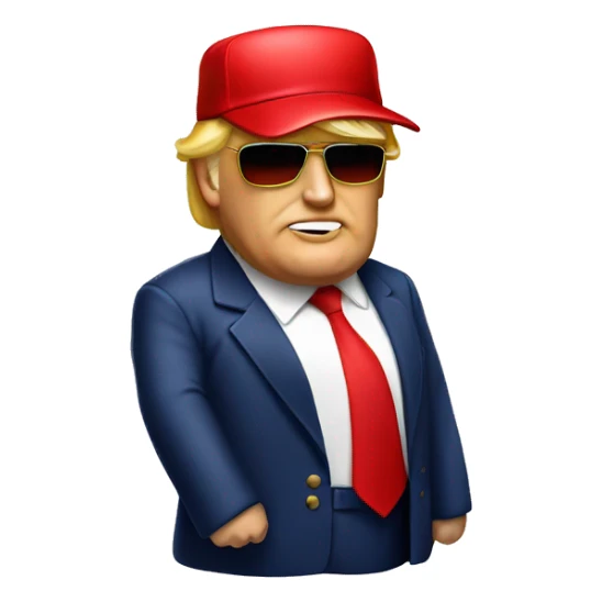 Donald Trump with a ”MAGA” Red hat sticker