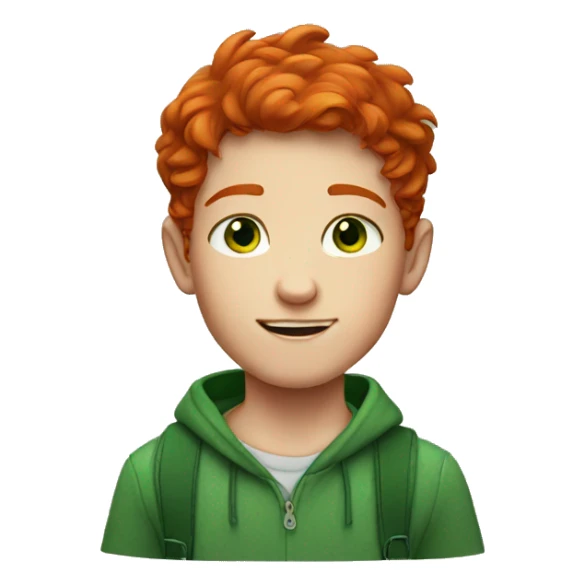 red-haired boy with freckles and green eyes sticker