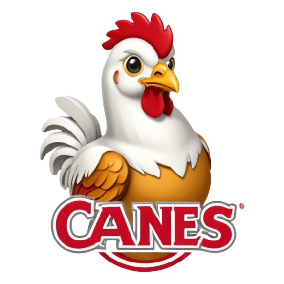 Raising Canes logo with chicken mascot sticker