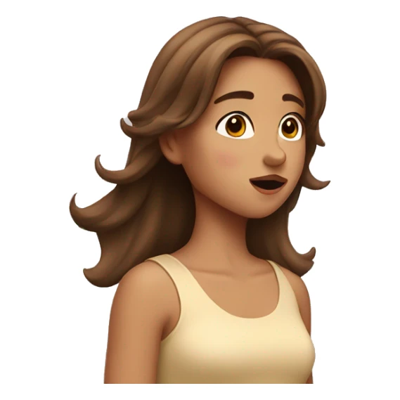 Girl with brown hair blowing a kiss sticker