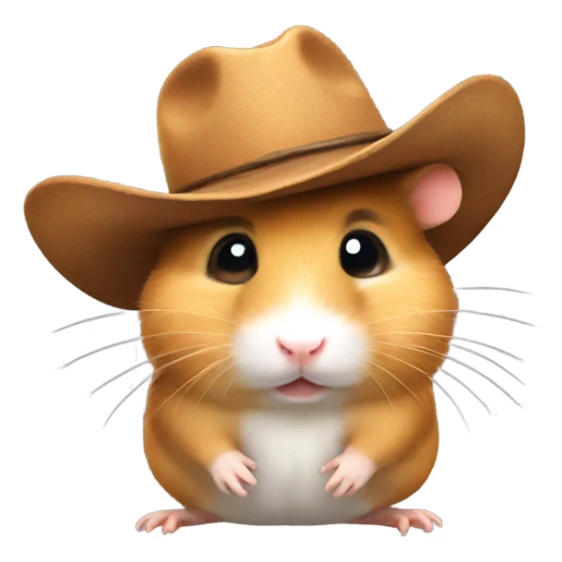Hamster wearing a cowboy hat sticker