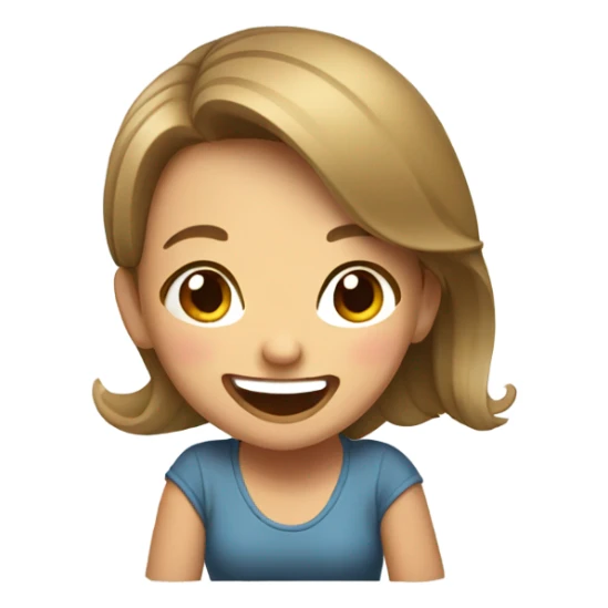 A girl rolling on the floor sticker