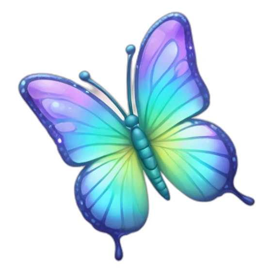 Shiny Glossy Pastel Gradient Hue Iridescent Crystal Butterfly sticker