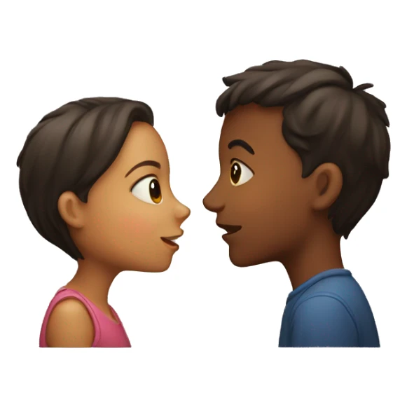 Girl and boy kissing sticker