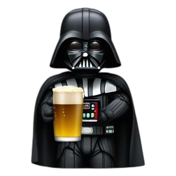 dark vador avec une biére sticker