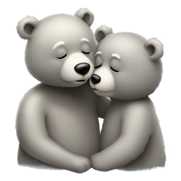 realistic-grey-bear-gives-kiss sticker