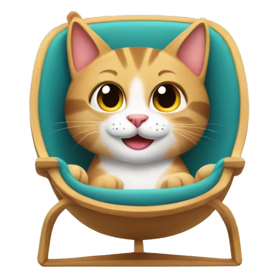 Happy cat in lounge chair sticker