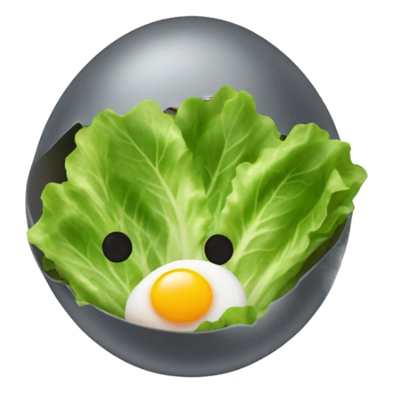 Another dimension where eggs and lettuce leaves coexist together and form new technology to defeat the baked beans  sticker