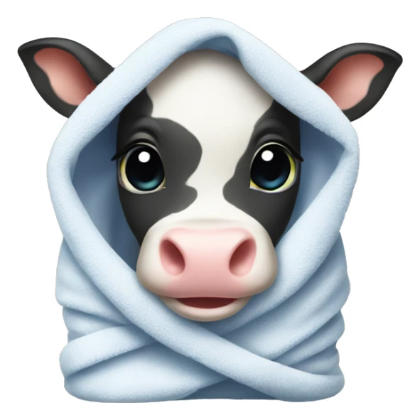 baby cow wrapped in a towel  sticker